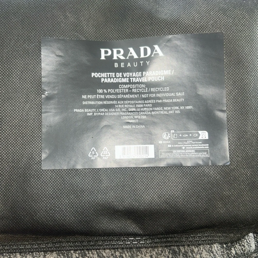 Prada Beauty Green Clutch Bag Cosmetic Pouch Travel Bag New with Dust Bag